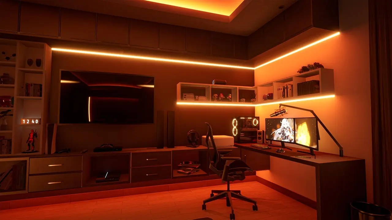 Oplyst gamingrum